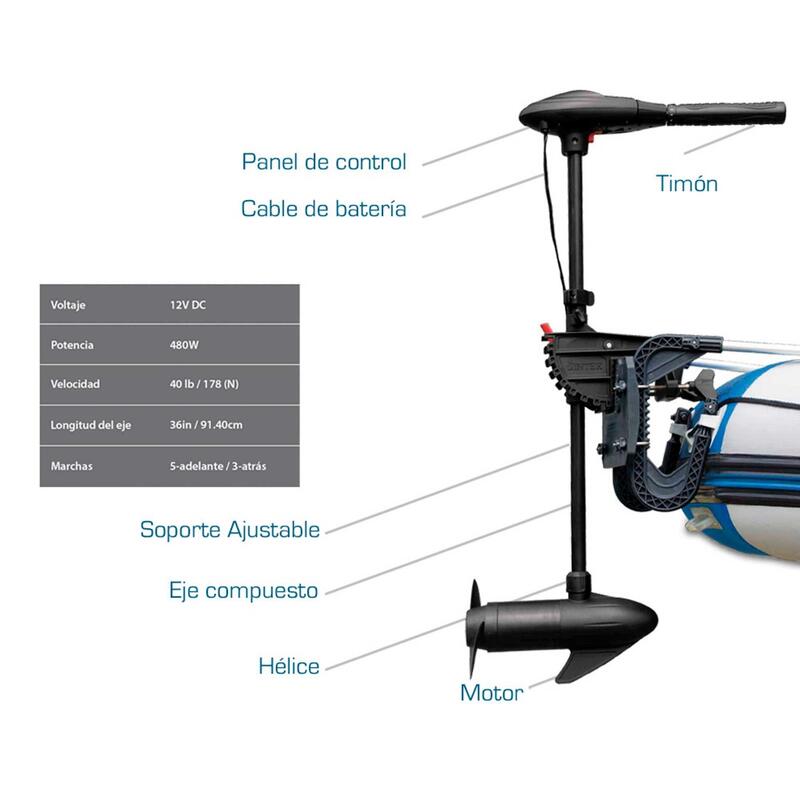 Moteur bateau pêche en bateau - Intex 12v dc 420w noir