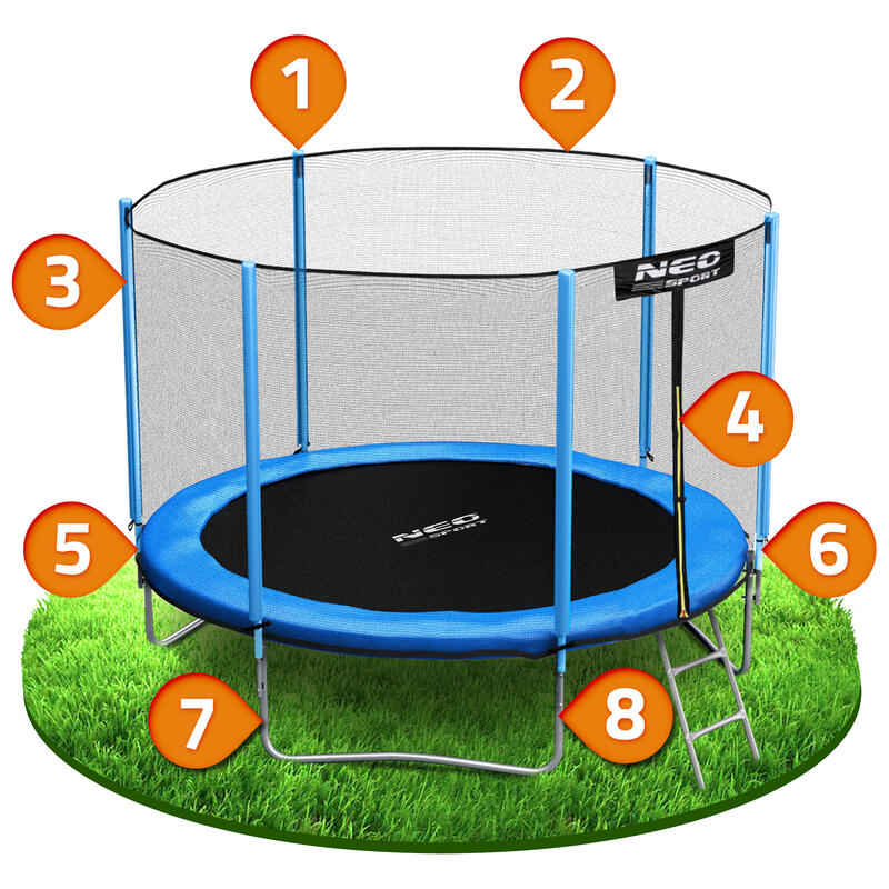 Trampolina ogrodowa Neo-Sport NS-10z181 z siatką zewnętrzną 10ft/312cm