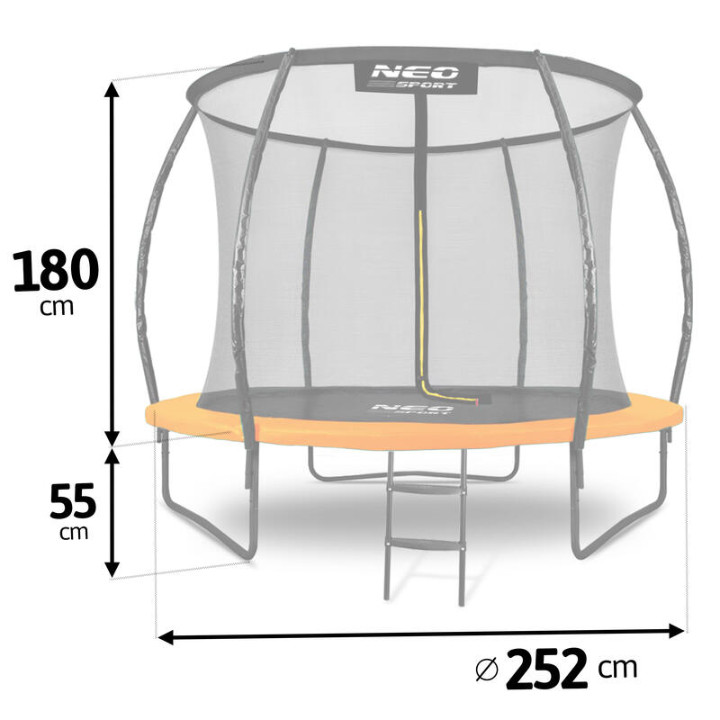 Trampolina ogrodowa Neo-Sport NS-08C201 Circle 252cm/8ft z siatką wewnętrzną