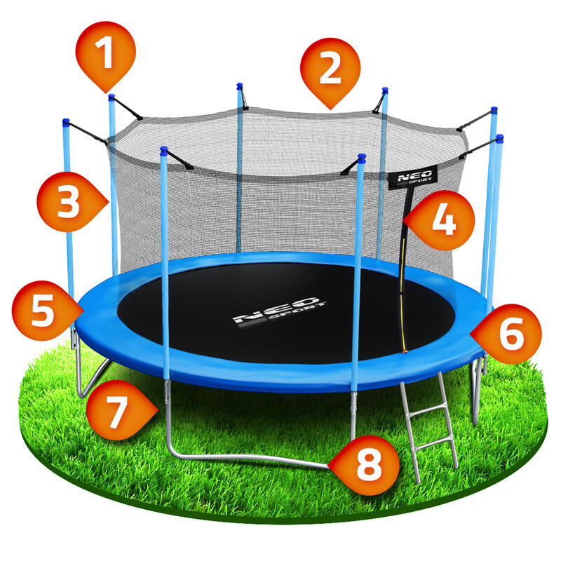 Trampolina ogrodowa Neo-Sport NS-12W181 z siatką wewnętrzną 12ft/374cm