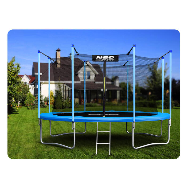 Trampolina ogrodowa Neo-Sport NS-14W181 z siatką wewn. i drabinką 14ft/435cm