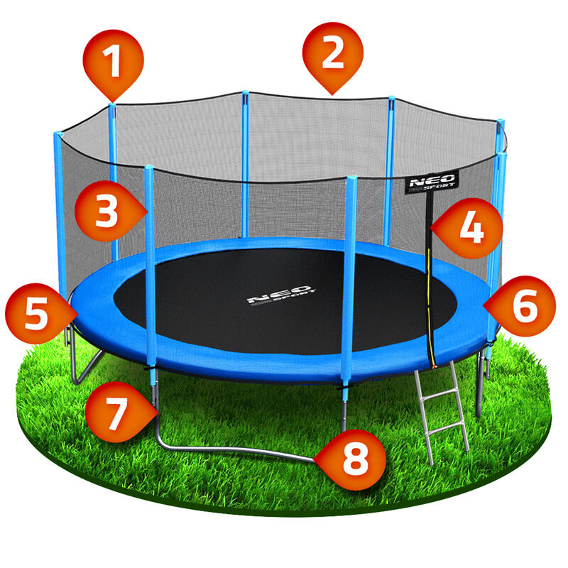 Trampolina ogrodowa Neo-Sport  NS-12Z181 12ft/374cm z siatką zewnętrzną