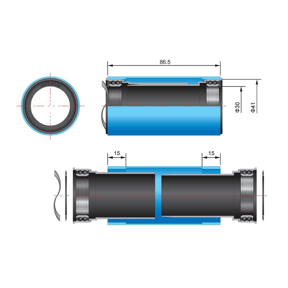 FSA BB86 to BB386 Evo Bottom Bracket Adapter with Bearings 2/2