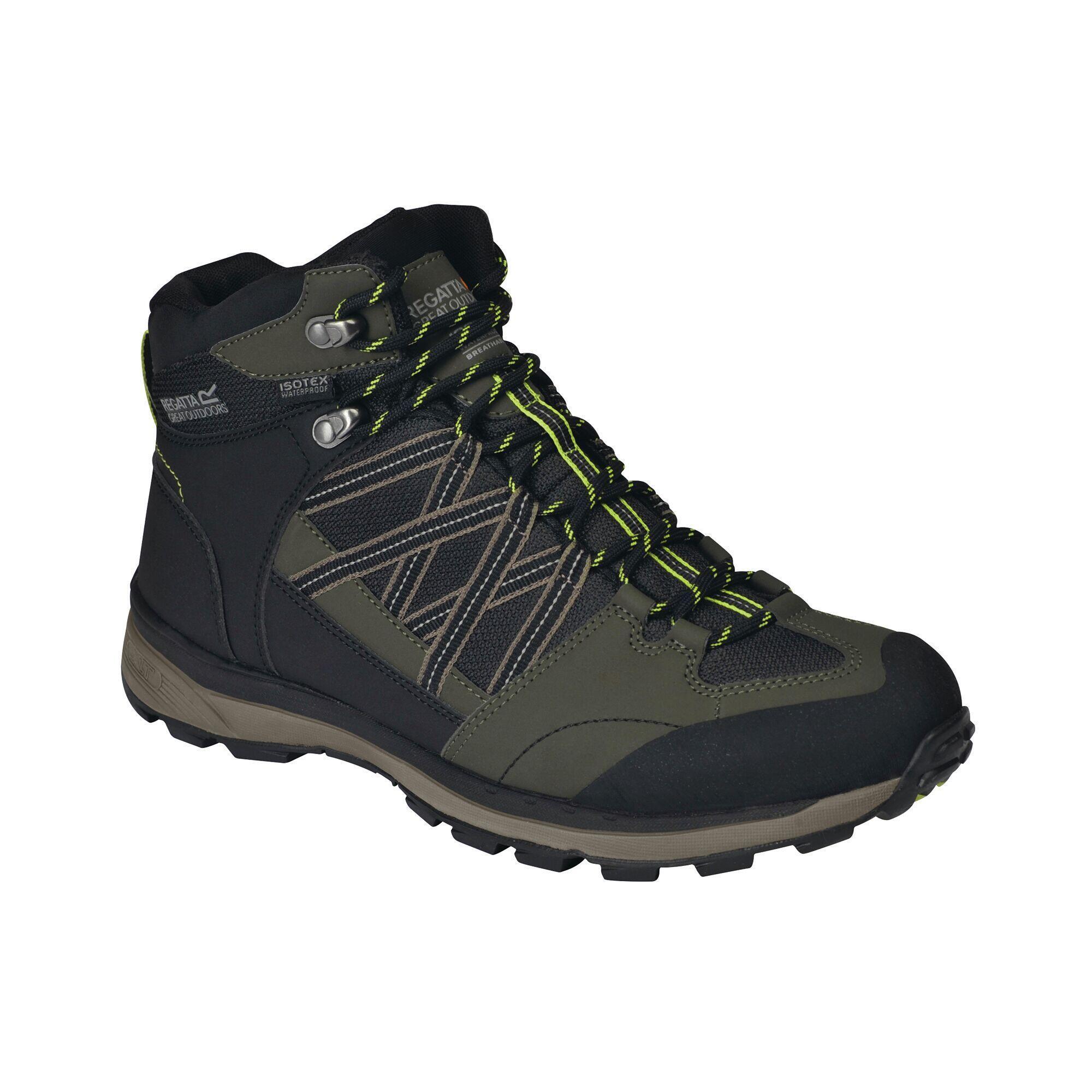 SAMARIS Men's hiking boots (Dark khaki / Neon green)