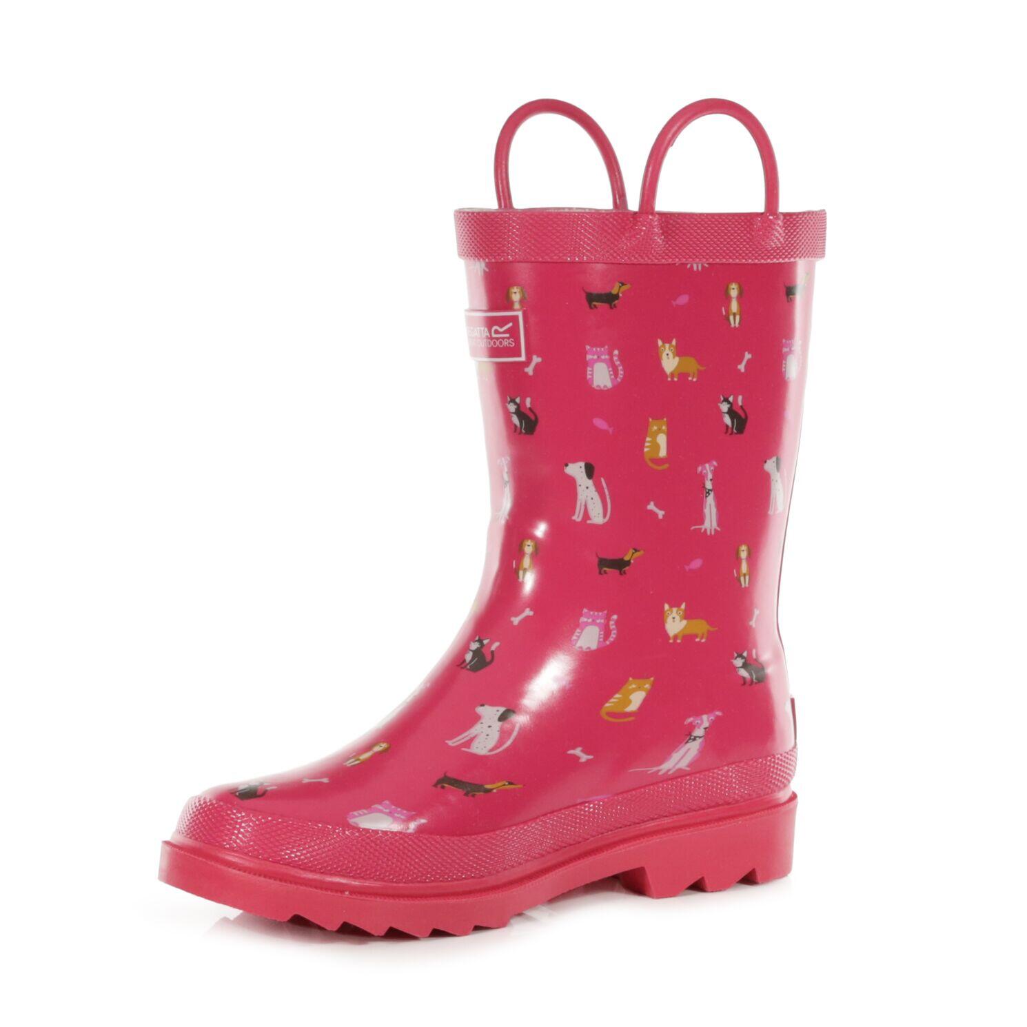 Childrens/Kids Minnow Animals Wellington Boots (Duchess Pink) 3/5