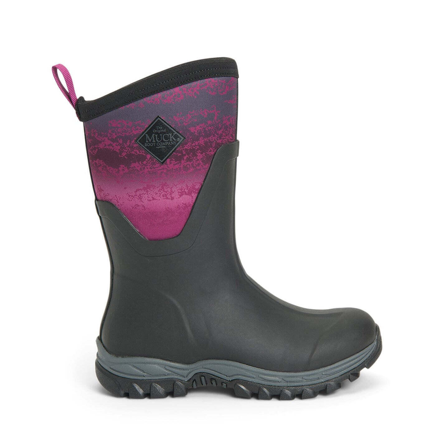 Unisex Arctic Sport Mid Pull On Wellies (Black/Magenta) 4/4