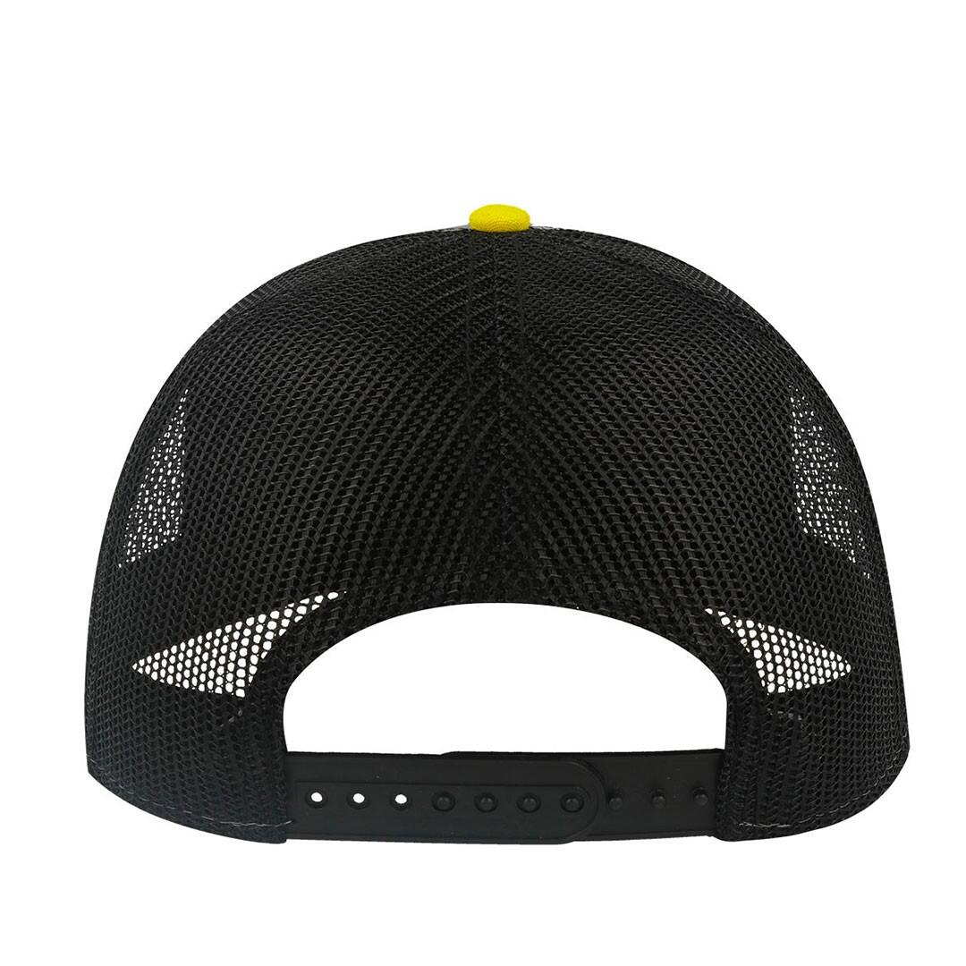 Rapper Canvas 5 Panel Trucker Cap (Light Grey/Yellow/Black) 2/3