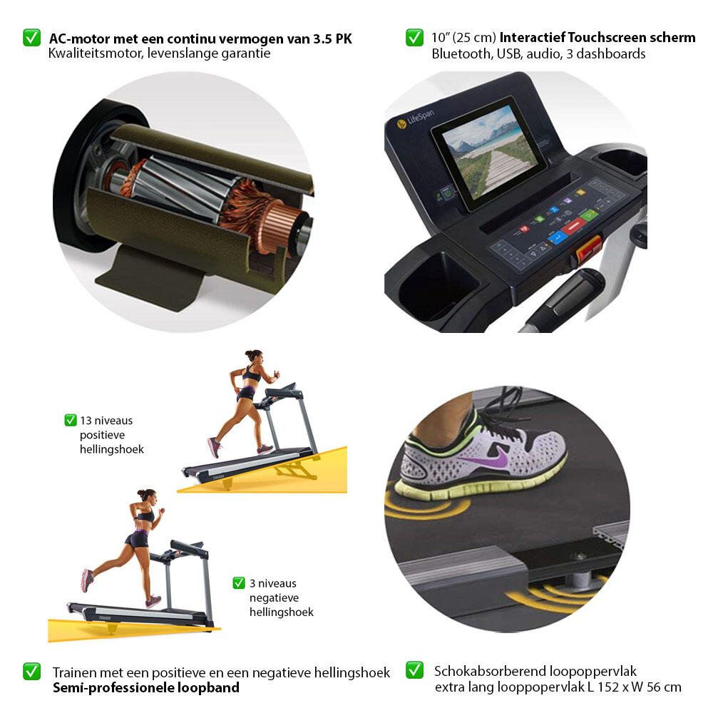 LifeSpan Fitness Light-Commercial Treadmill TR6000iT 3/7