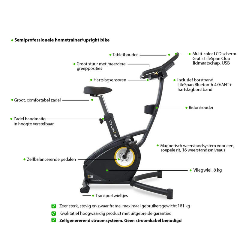 Bicicleta de exerciții LifeSpan Fitness C5i - autogeneratoare