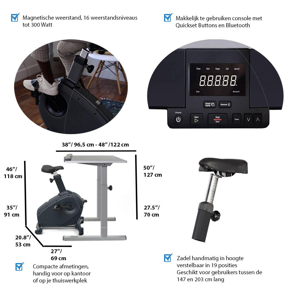 LifeSpan Workplace desk bike C3-DT5 grey 2/7