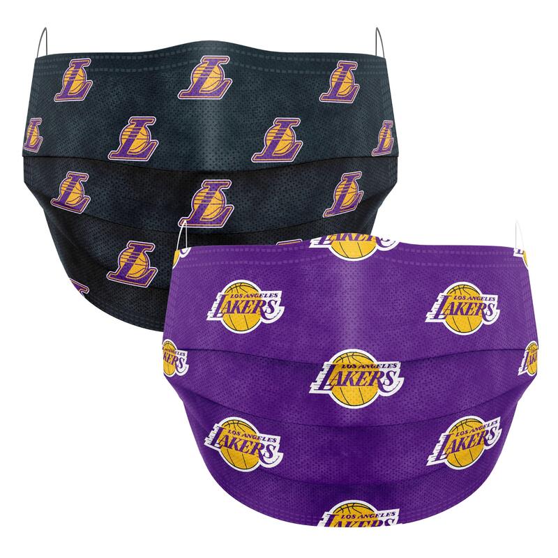 [Co.Protect] NBA MASK 官方授權 「湖人 Los Angeles Lakers」 三層式拋棄口罩 (雙色 5+5入)
