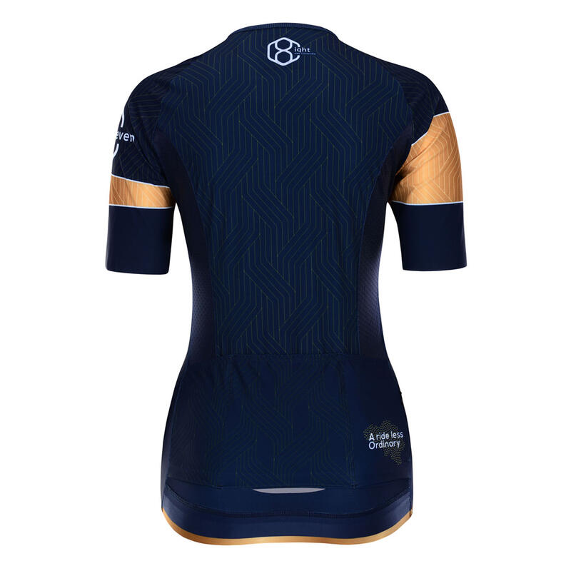 Fietsshirt dames met korte mouw in Blauw 8andCounting