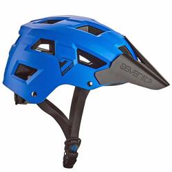 blue mountain bike helmet