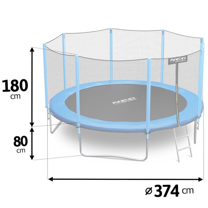 Trampolina ogrodowa Neo-Sport  NS-12Z181 12ft/374cm z siatką zewnętrzną