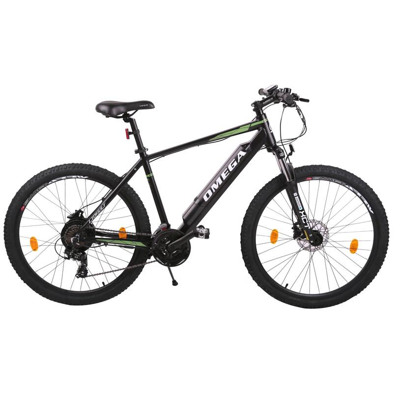 Bicicleta electrica Omega Liohult 29", negru/verde/alb