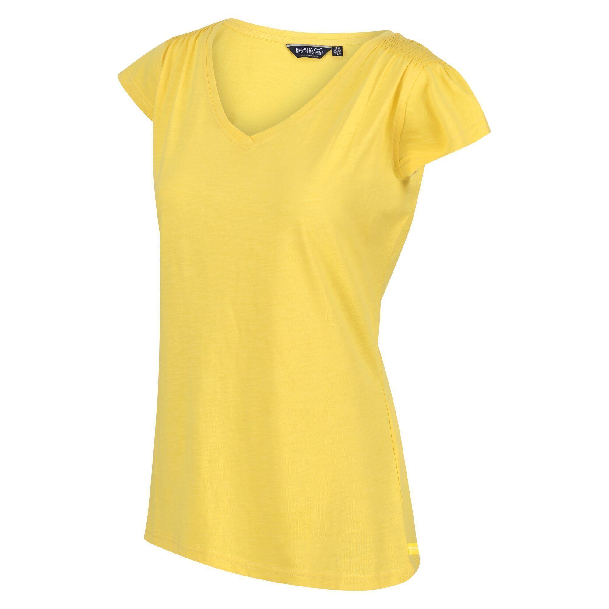 Womens/Ladies Francine V Neck TShirt (Maize Yellow) 4/5