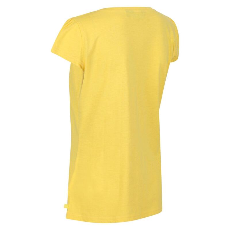 T-Shirt Decote em V Francine Mulher Amarelo Milho