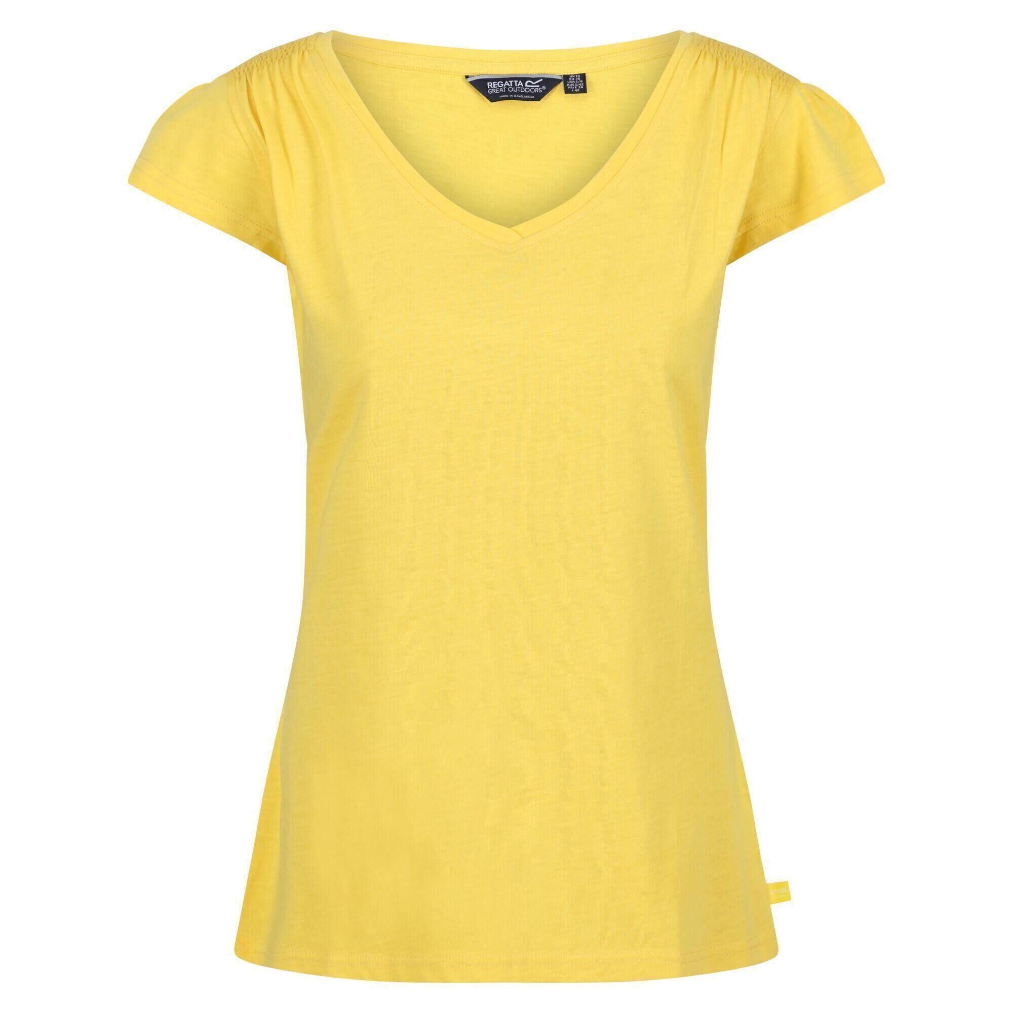 REGATTA Womens/Ladies Francine V Neck TShirt (Maize Yellow)