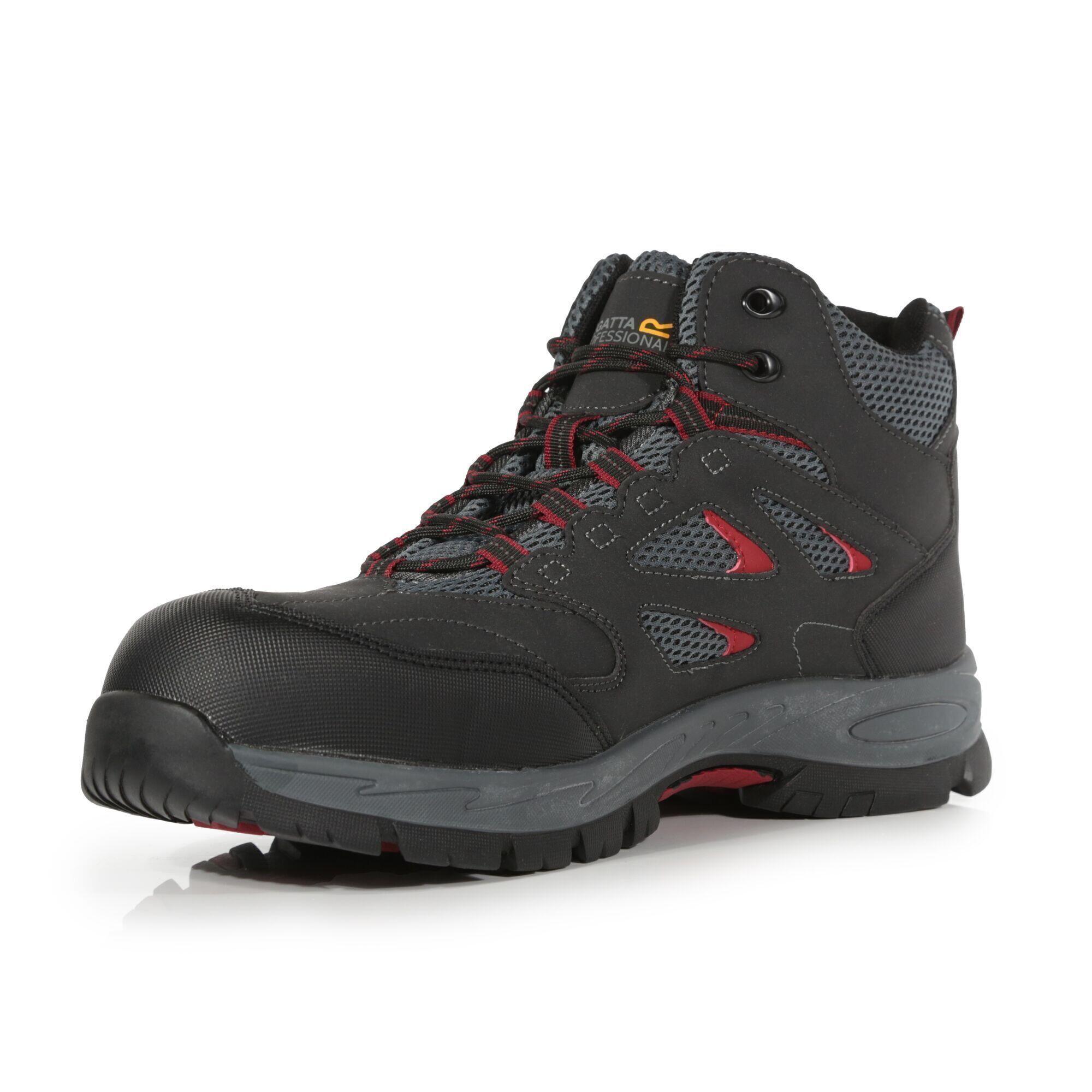 Mens Mudstone Safety Boots (Ash/Rio Red) 3/5