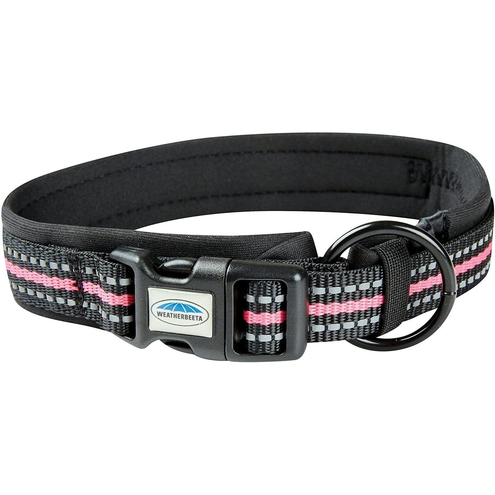WEATHERBEETA Reflective Dog Collar (Black/Pink)