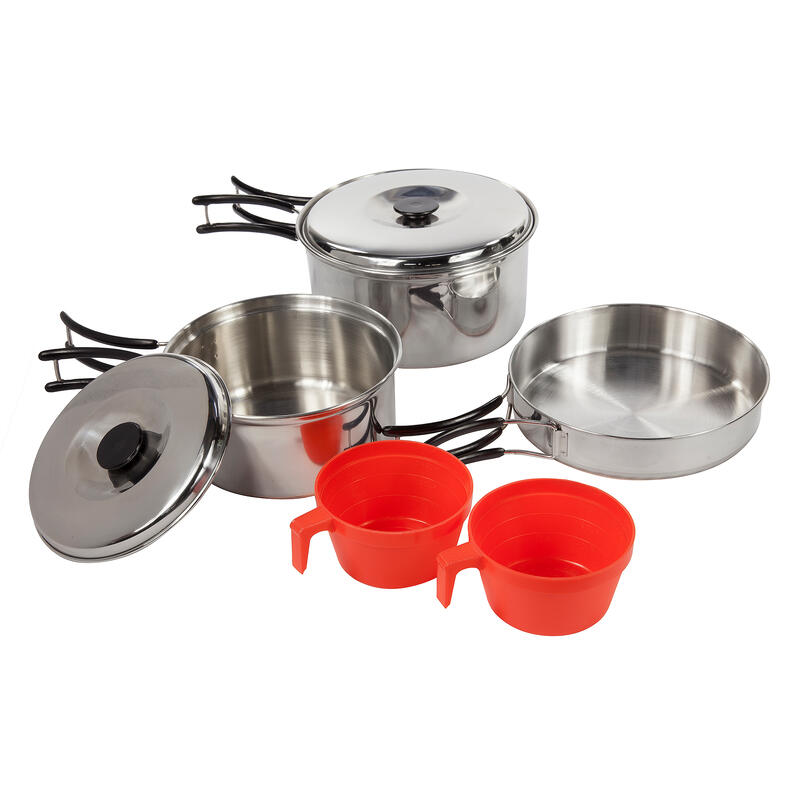 Great Outdoors Compact Steel Camping Cooking Set (Silver)