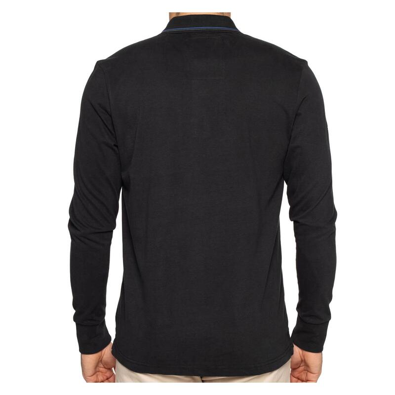 Polo manches longues basic col FANTAISIE homme