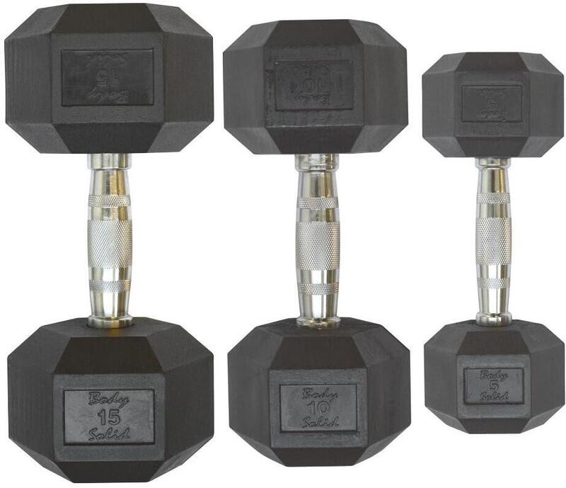 Body-Solid HEXRU Rubber Dumbbells Gewicht: 17,5kg