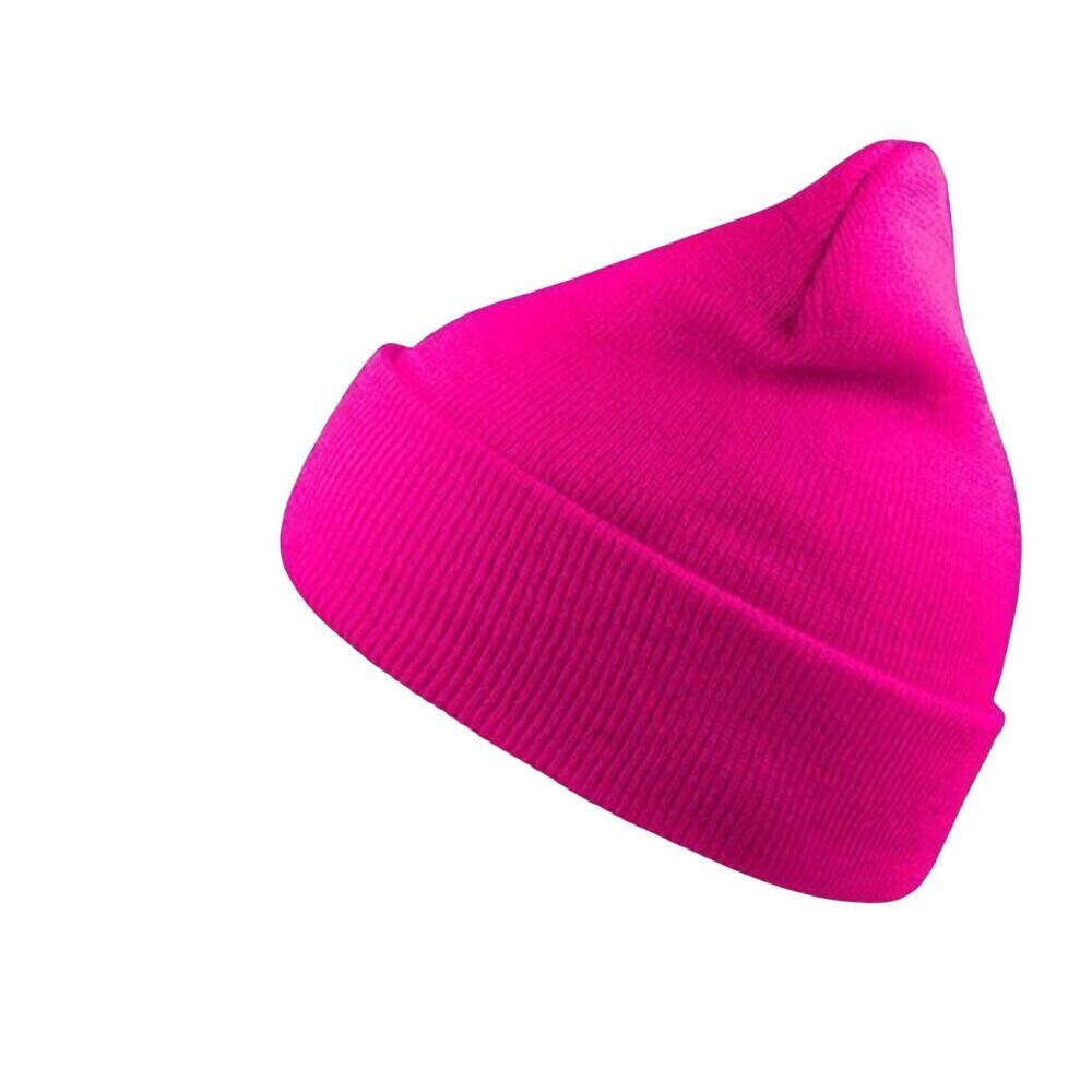 Wind Double Skin Beanie With Turn Up (Fuchsia) 1/3