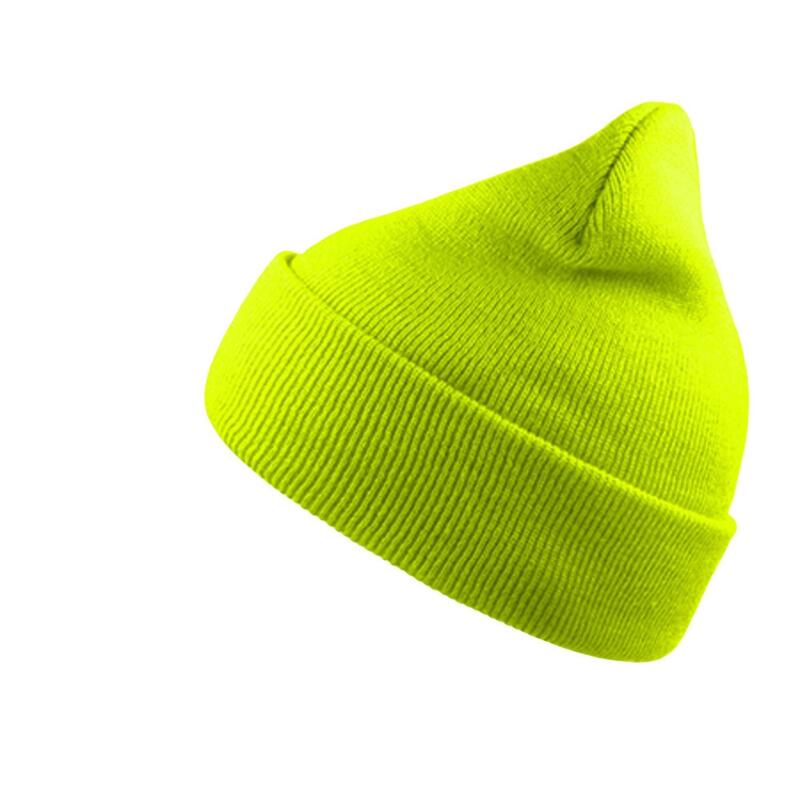 Wind Double Skin Beanie With Turn Up (Safety Yellow)