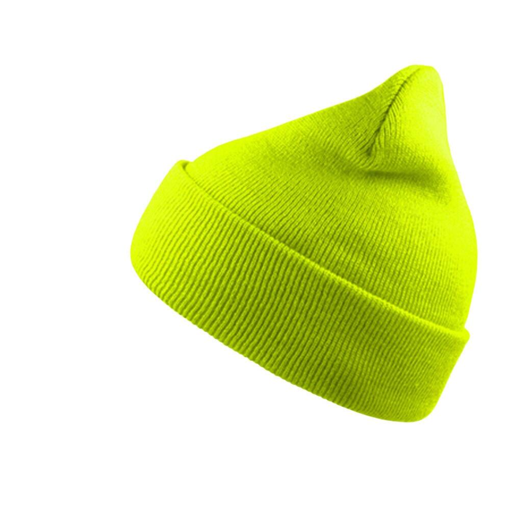 Berretto con polsino WIND, misto (giallo fluorescente)