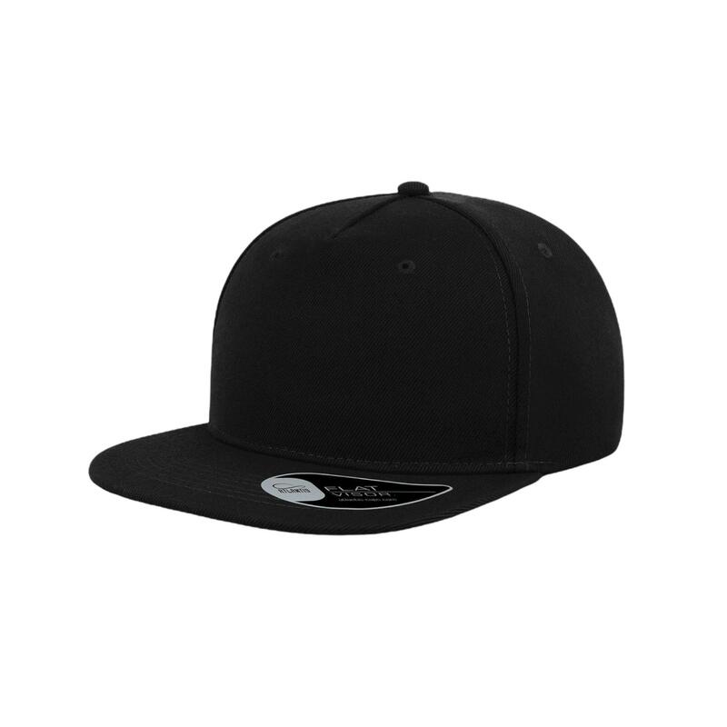 Flat Visor 5 Paneel Kappe Damen und Herren Schwarz