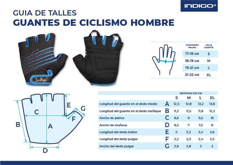 Guantes Ciclismo CITY INDIGO Gris Talle M