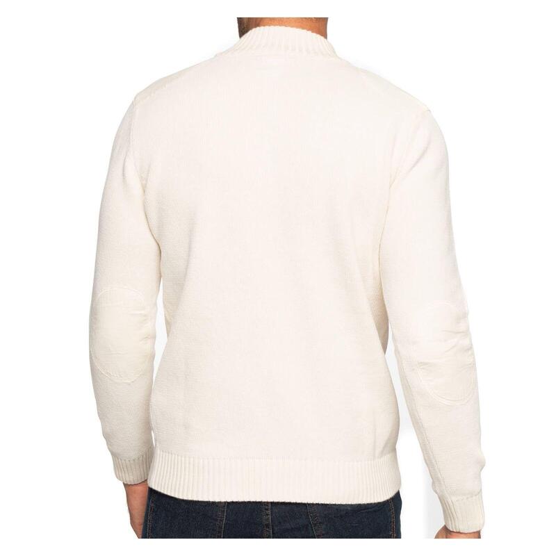 Pull chenille col cheminée homme