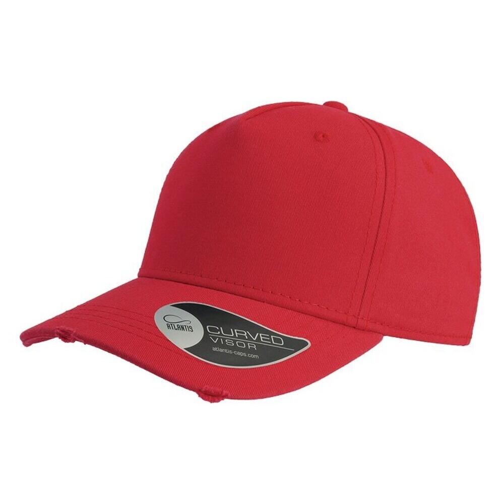 Cappello effetto consumato Misto (Rosso)