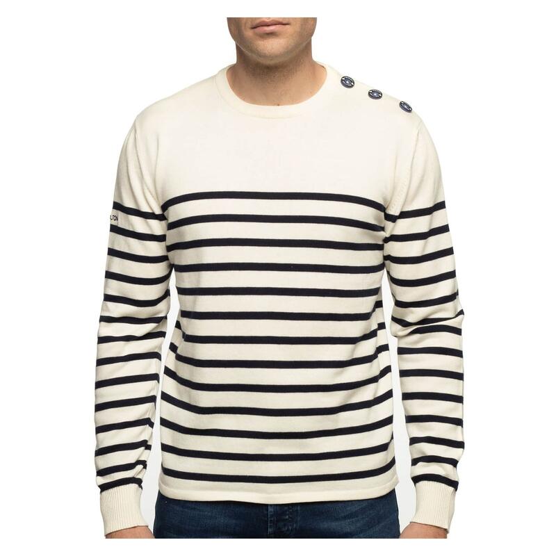 Pull marinière manches longues homme