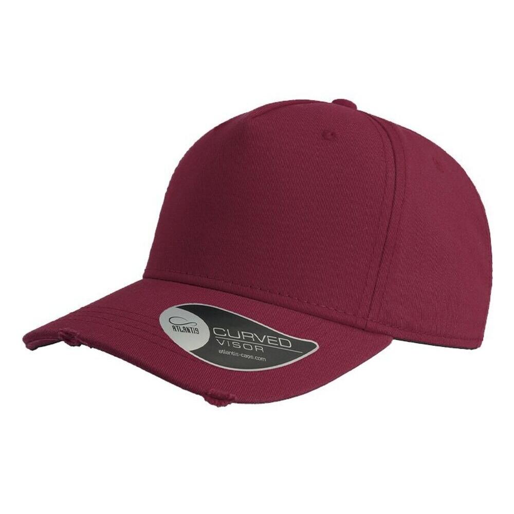 Cargo Weathered Visor 5 Panel Cap (Burgundy) 1/4