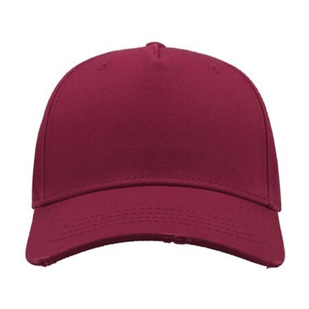 Cargo Weathered Visor 5 Panel Cap (Burgundy) 4/4