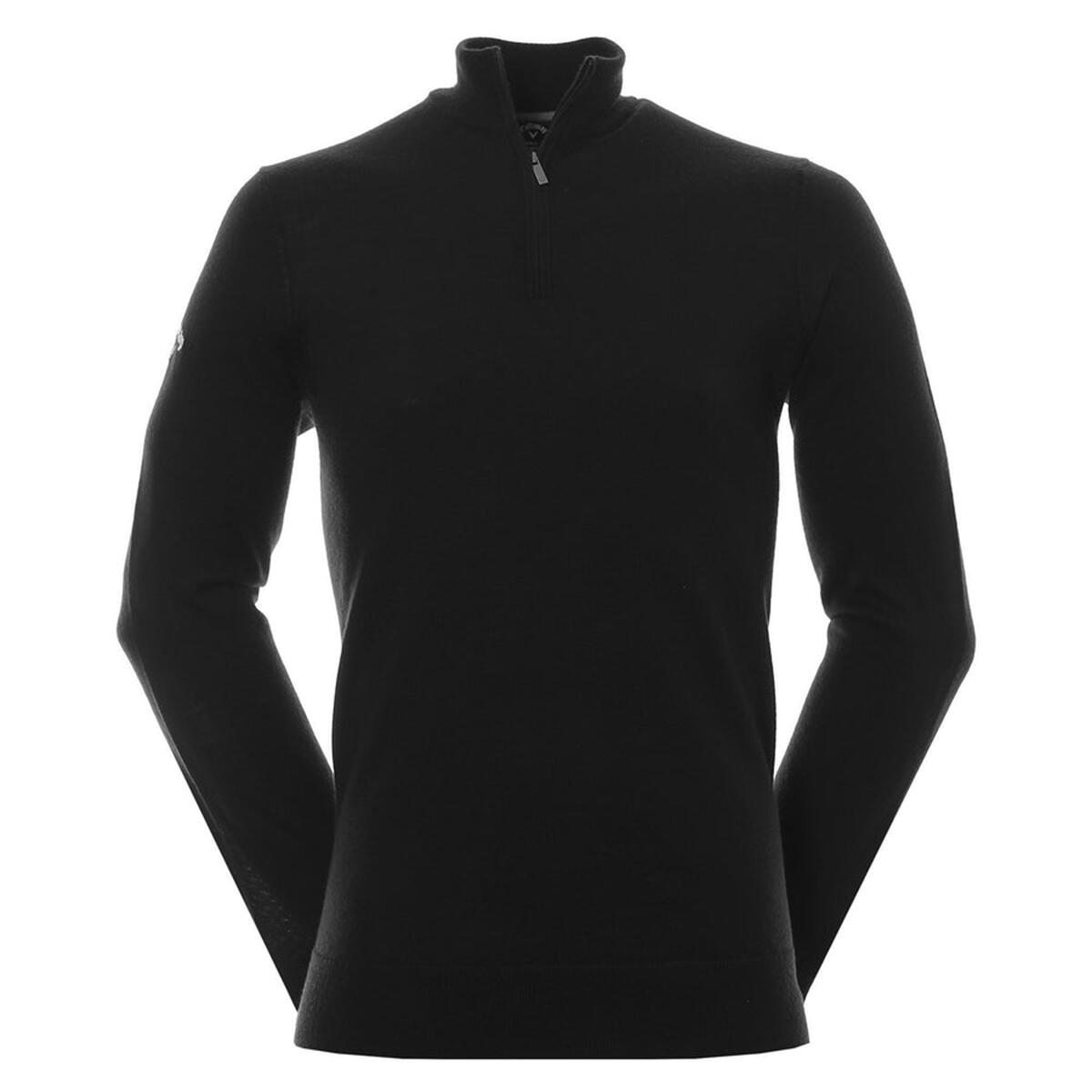 Mens Ribbed Zip Merino Sweater (Black Onyx) 4/4