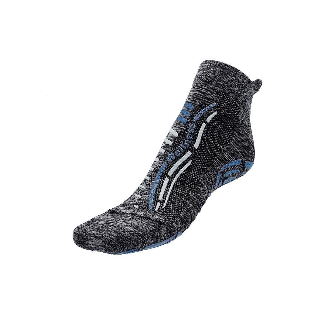 Non-slip adult gym wellness fitness socks grey blue