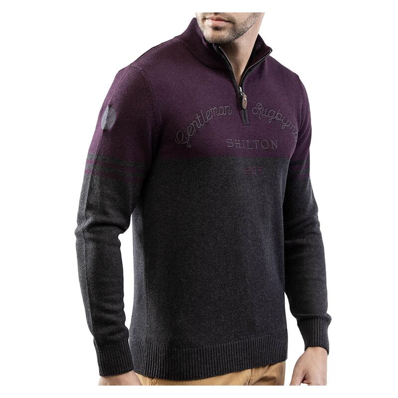 Pull rugby col zippé GENTLEMAN homme