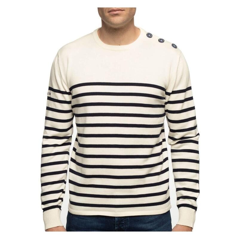 Pull marinière manches longues homme