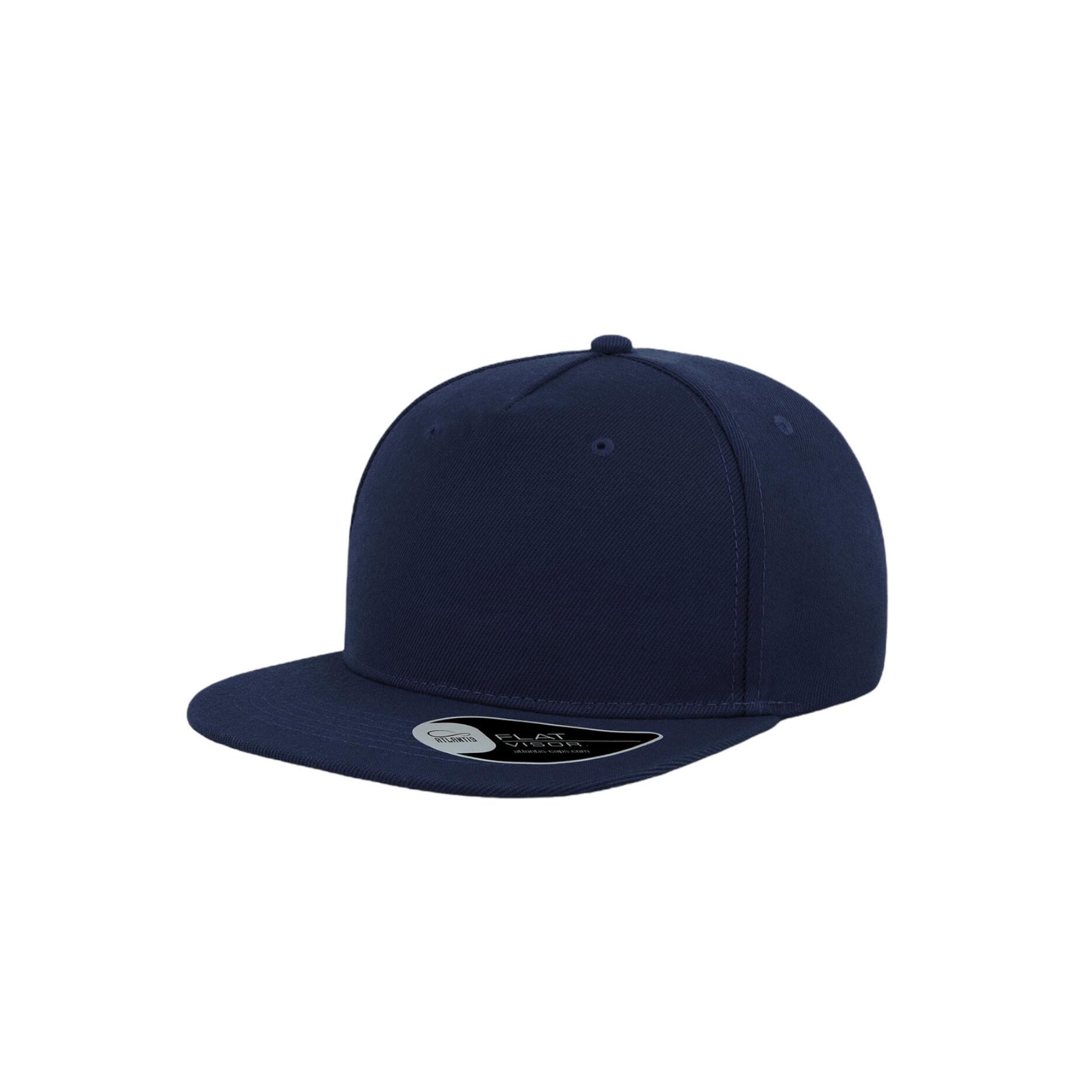 Mixed flat peak cap (Navy blue)