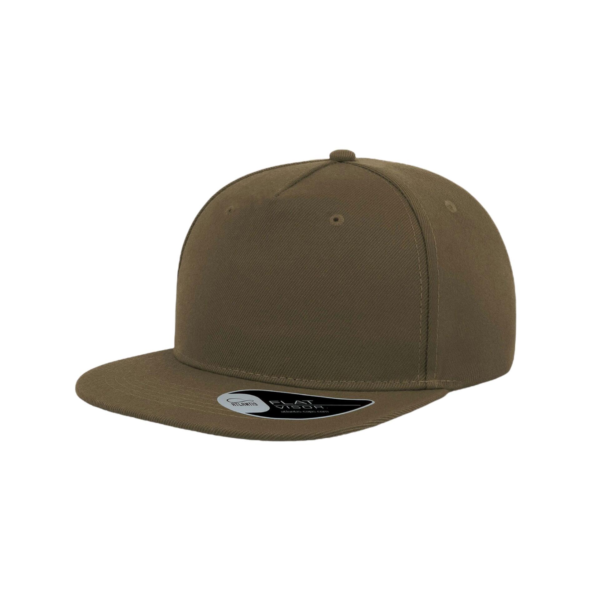 Mixed flat peak cap (Olive)