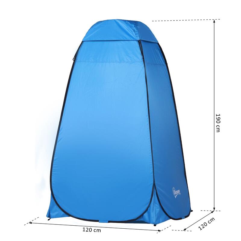 Barraca de Duche para Campismo 120cmx120cmx190cm Azul Outsunny