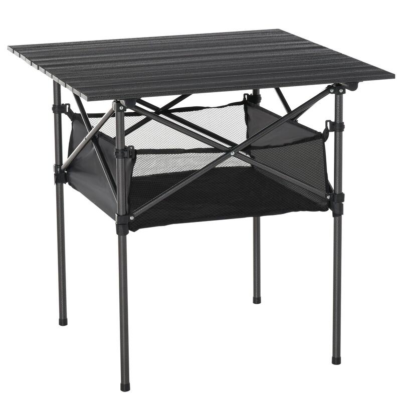 Mesa de camping plegable Outsunny negro 70x70x69 cm