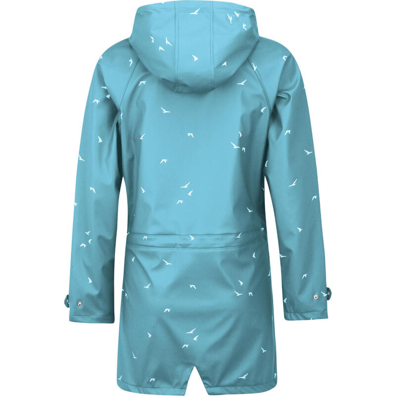 Raincoat Mesdames avec Hood Polyester / Polyuréthane Blue Taille 34