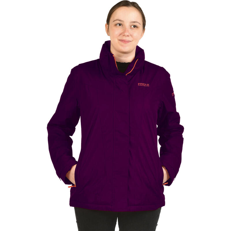 Outdoorjas Cindy dames polyester paars maat 36