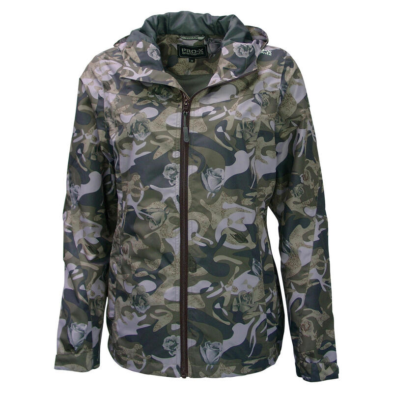 Outdoorjas Camou dames polyester grijs/groen maat 44