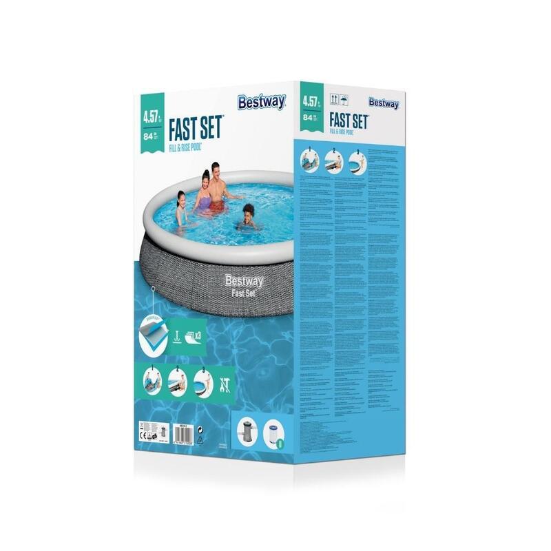 Bestway - Fast Set - Aufblasbarer Pool mit Filterpumpe - 457x84 cm - Rund