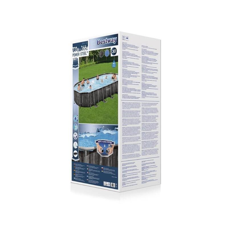 732 x 366 x 122 cm Bestway Power Steel Kit Piscine Ovale